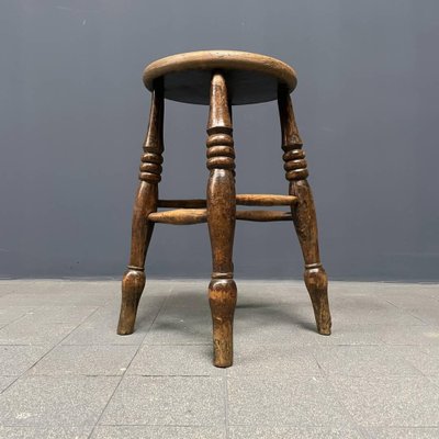 Antique English Windsor Pub Stool-NPL-1817019