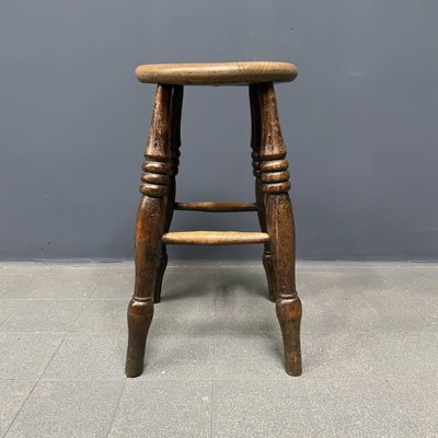 Antique English Windsor Pub Stool-NPL-1817025