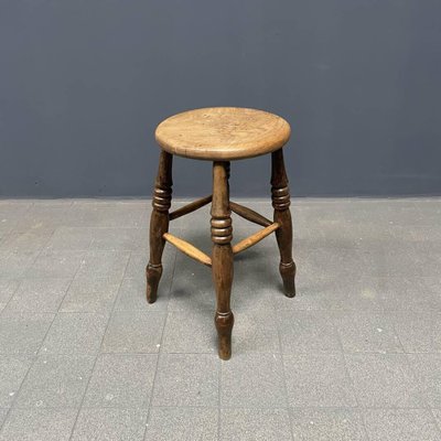 Antique English Windsor Pub Stool-NPL-1817019