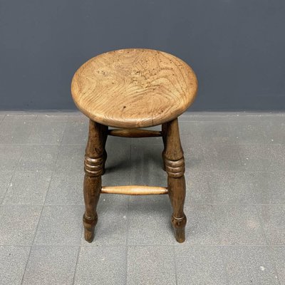 Antique English Windsor Pub Stool-NPL-1817019