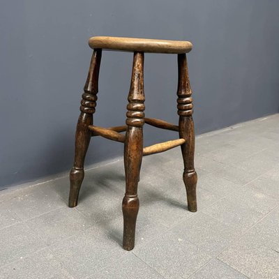 Antique English Windsor Pub Stool-NPL-1817025