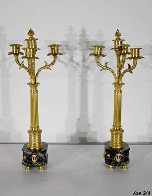 Antique Fireplace Garnish the Harpist, Set of 3-RVK-1395668