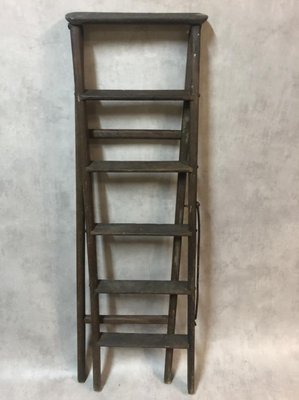 Antique Folding Library Ladder-SDV-697616