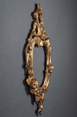 Antique Frame in Gilded Wood with Flower Decoration-QKG-1738417