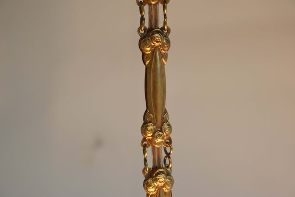 Antique French Art Nouveau Bronze Hanging Light from Verrerie Dart Degué, 1920-WIP-2041862