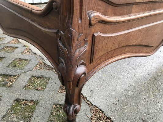 Antique French Bed Rocaille in Oak, 1900s-WQQ-1256386