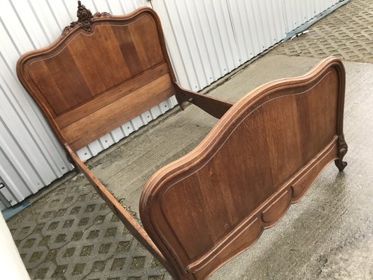 Antique French Bed Rocaille in Oak, 1900s-WQQ-1256386