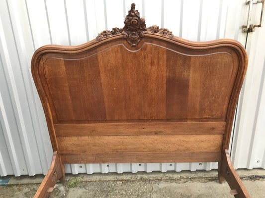 Antique French Bed Rocaille in Oak, 1900s-WQQ-1256386