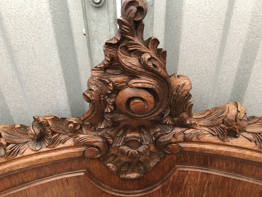 Antique French Bed Rocaille in Oak, 1900s-WQQ-1256386