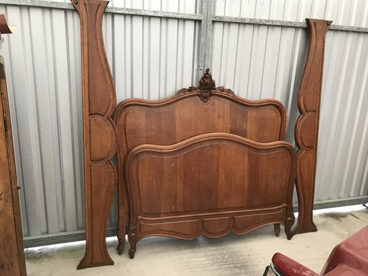 Antique French Bed Rocaille in Oak, 1900s-WQQ-1256386