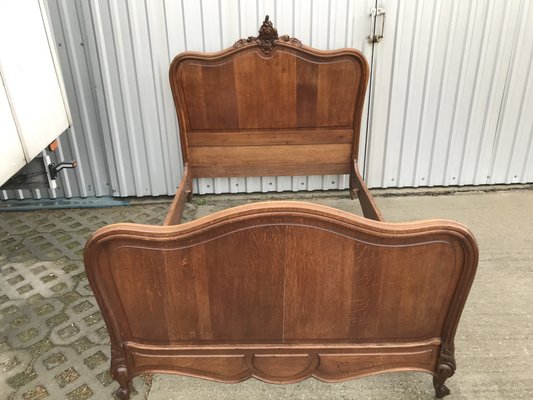 Antique French Bed Rocaille in Oak, 1900s-WQQ-1256386