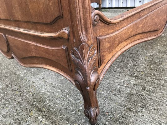 Antique French Bed Rocaille in Oak, 1900s-WQQ-1256386