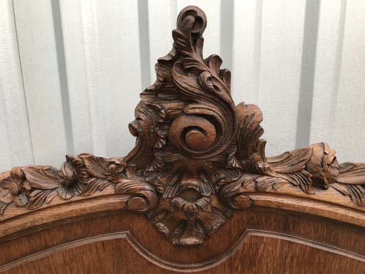 Antique French Bed Rocaille in Oak, 1900s-WQQ-1256386