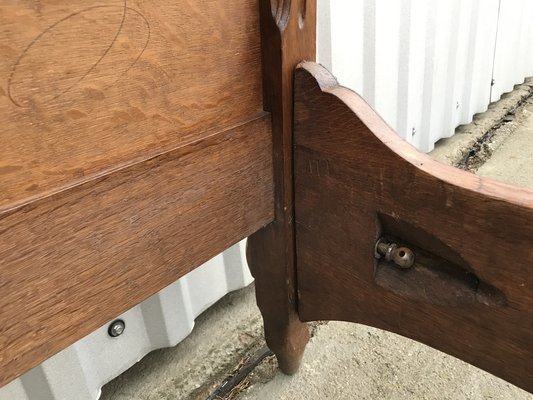 Antique French Bed Rocaille in Oak, 1900s-WQQ-1256386