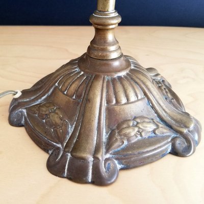 Antique French Brass Swan Neck Table Lamp, 1920s-SCS-1029751