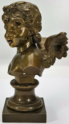 Antique French Bronze Angel Putto by Auguste Moreau-VDW-754647