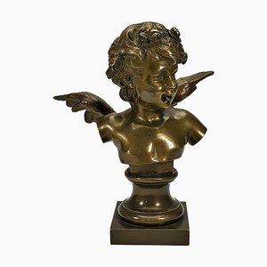 Antique French Bronze Angel Putto by Auguste Moreau-VDW-754647