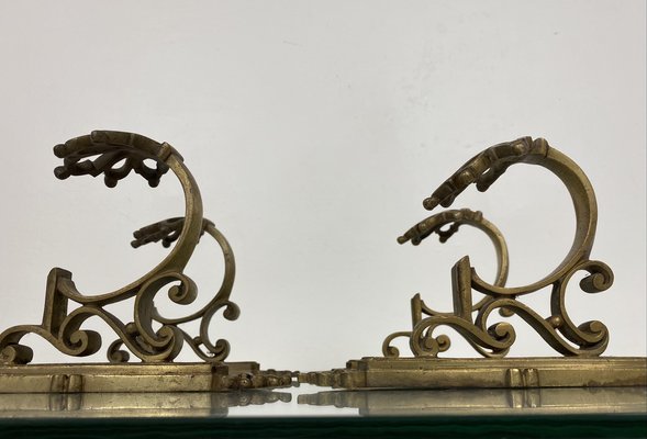 Antique French Bronze Coat Hooks, 1900s, Set of 4-WZZ-1047912