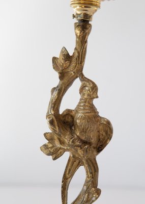 Antique French Bronze Table Lamp with Bird, 1930s-JWI-2019807