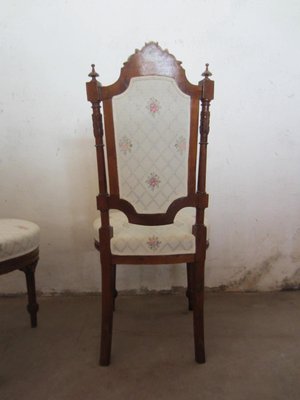 Antique French Carved Walnut Dining Chairs, Set of 2-CDG-595330