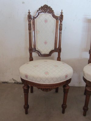 Antique French Carved Walnut Dining Chairs, Set of 2-CDG-595330