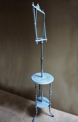 Antique French Cast Iron Adjustable Shaving Stand-EA-780867