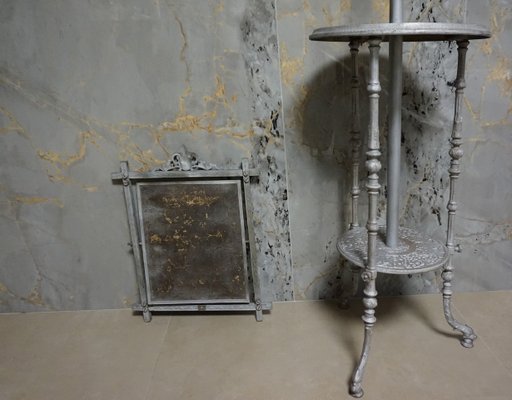 Antique French Cast Iron Adjustable Shaving Stand-EA-780867