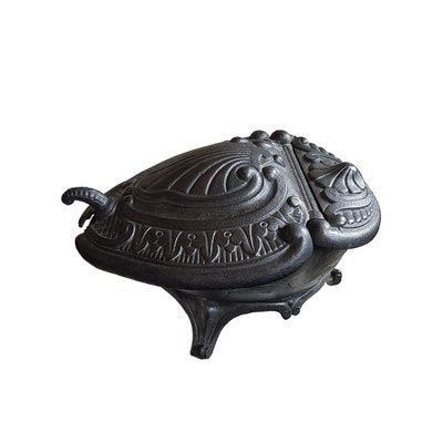 Antique French Cast Iron Coal Scuttle-NUX-993932