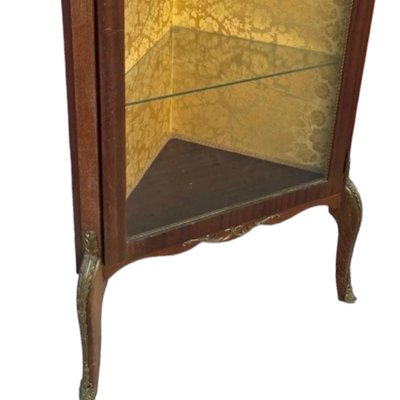 Antique French Corner Display Cabinet with Bronce Edges-TCS-1799007