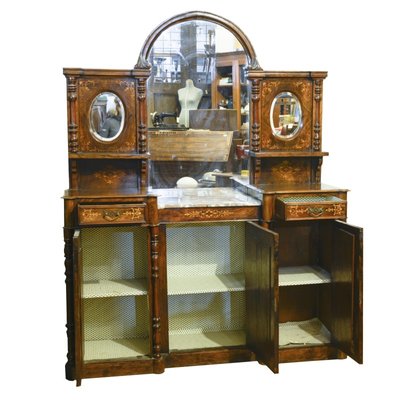 Antique French Credenza with Mirror-RAQ-444995