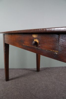 Antique French Dining Table with Two Drawers-HPP-1738350