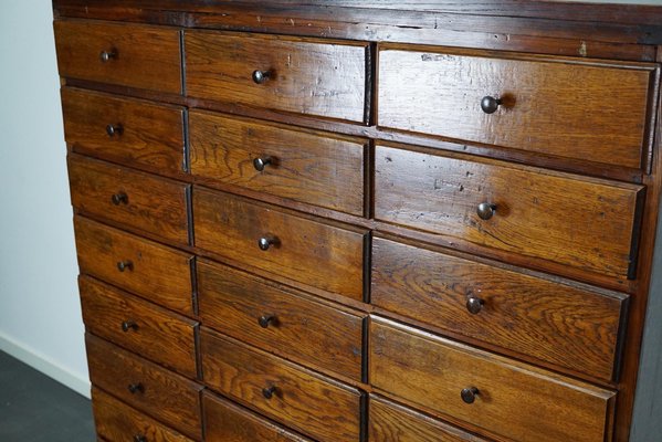 Antique French Early 20th Century Oak Apothecary Cabinet-XO-1128675