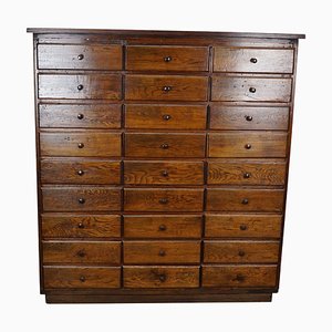 Antique French Early 20th Century Oak Apothecary Cabinet-XO-1128675