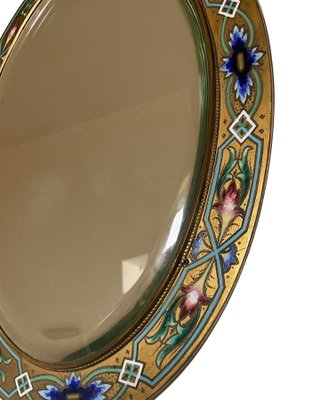 Antique French Enamel Bronze Mirror-OZS-1365144