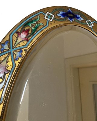 Antique French Enamel Bronze Mirror-OZS-1365144