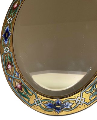 Antique French Enamel Bronze Mirror-OZS-1365144