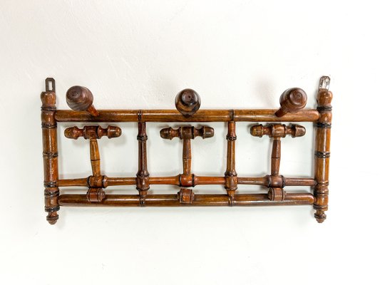 Antique French Faux Bamboo Coat Rack, 1890s-WZZ-1740397