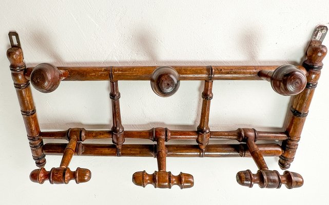 Antique French Faux Bamboo Coat Rack, 1890s-WZZ-1740397