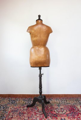 Antique French Female Mannequin in Papier Maché and Wood, 1930s-JWI-2032029