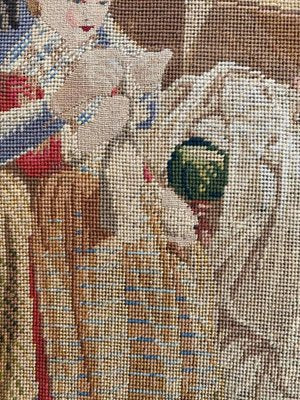 Antique French Fine Needlepoint Tapestry-YMM-1061786