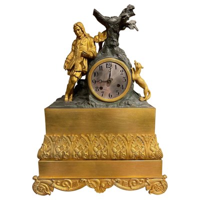 Antique French Fire-Gilded Mantel Clock, 1850s-FLW-1402082