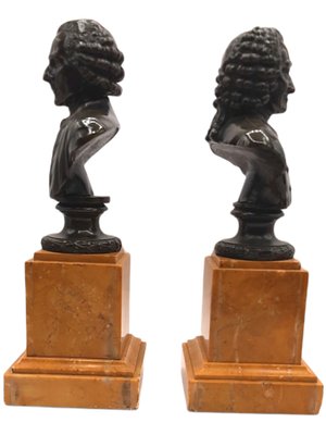 Antique French Grand Tour Bust Sculptures in Bronze, Set of 2-TCS-1180765