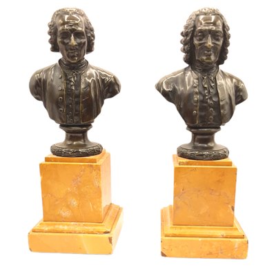 Antique French Grand Tour Bust Sculptures in Bronze, Set of 2-TCS-1180765