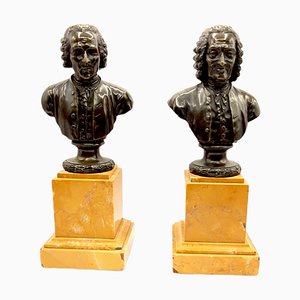 Antique French Grand Tour Bust Sculptures in Bronze, Set of 2-TCS-1180765