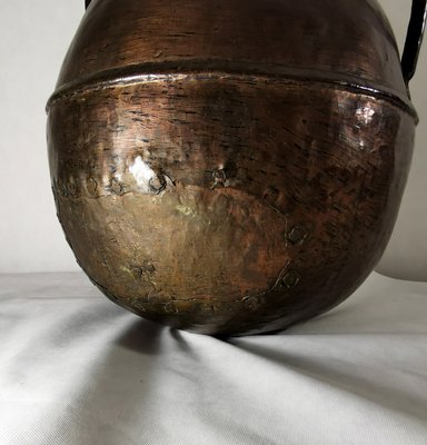 Antique French Hammered Copper Jug-QRS-571846