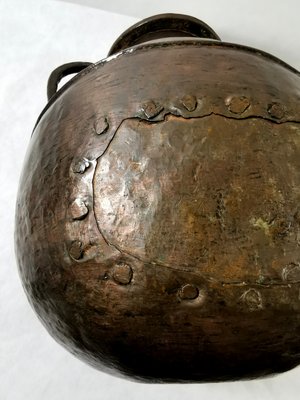 Antique French Hammered Copper Jug-QRS-571846