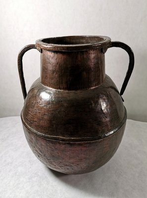 Antique French Hammered Copper Jug-QRS-571846