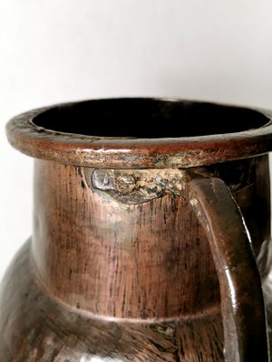 Antique French Hammered Copper Jug-QRS-571846