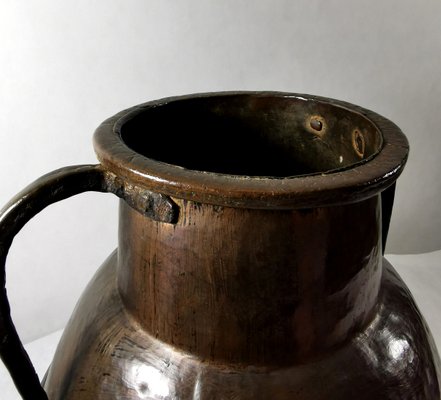 Antique French Hammered Copper Jug-QRS-571846