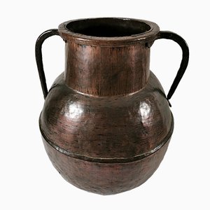 Antique French Hammered Copper Jug-QRS-571846